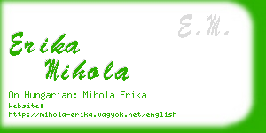 erika mihola business card